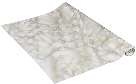 Venilia Klebefolie | Marmor Weiß Marmoroptik Weiß | 90 cm x 2,1 m, Stärke 95μ | selbstklebende Möbel-Folie, Dekofolie, Tapete, Küchenfolie | ohne Phthalate | Made in EU