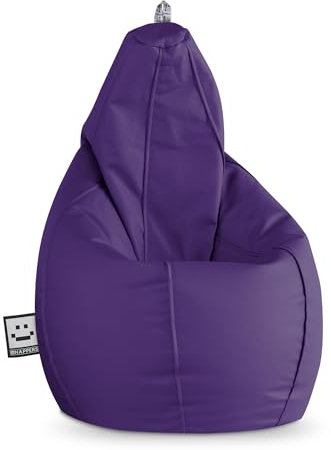 HAPPERS Puff Salón Pera Polipiel Interior Lila XL