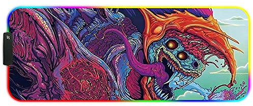 DORRISO RGB Große Gaming Mauspad 800x300x3 mm Schreibtischunterlage XL Mousepad Wasserdicht Anti Rutsch Matte für Computer PC Professionelle Gamer Gaming Mouse Mat Tier