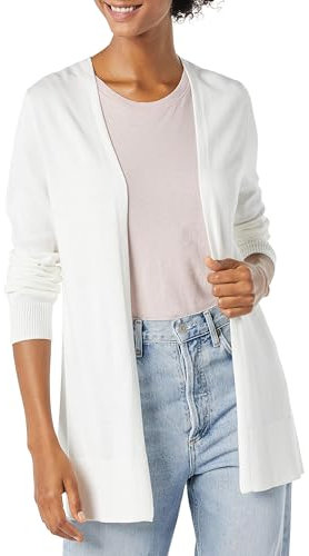 Amazon Essentials Damen Leichte Strickjacke ohne Knöpfe (in Übergröße erhältlich), Elfenbein, XS
