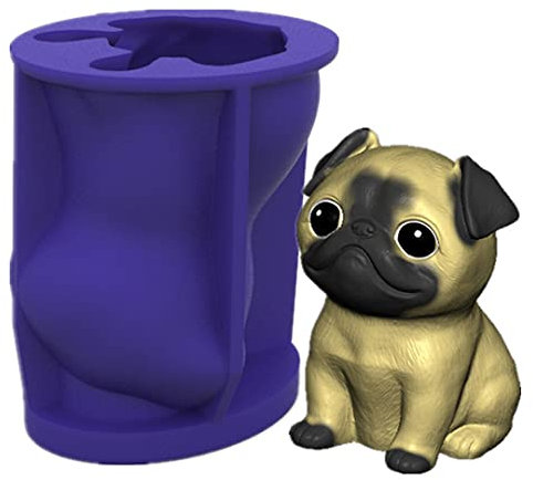 3D-Hundekerzen-Formen für Seife, Mops, Teddybär, Silikon, Fondant, Schokolade, Kuchen, Backformen, Fondant, Kuchenformen, Kunsthandwerk (4)