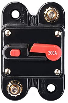 DC 12V-24V 60A/100A/200A Disjoncteur à réarmement manuel pour voiture et bateau Audio Stéréo Vidéo Protecteur de surcharge de courant (200A)