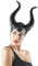 cuteDIY Malifesent Kostüm Damen Hörner Halloween Kleid Haarreif Schwarze Böse Königin