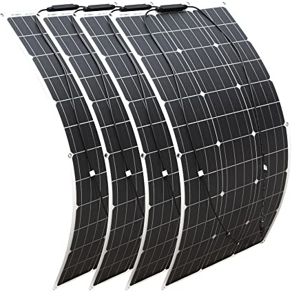 Solar Panel 400w Flexible Monocrystalline Solar Panel Module Ultra Thin and Waterproof for Motorhome, Roofs,12V Battery and Uneven Surfaces(4)