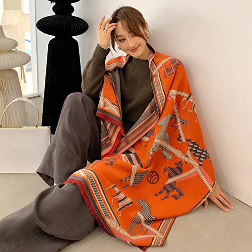 KUNIUO Damen Kaschmir - Schal Luxuriösen Teuer Im Winter Warm Kaschmirdecke Pferd Dame Schale-25,A