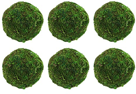 6st Getrocknete Mooskugeln Künstliche Moossteine Aquarium Mooskugel Grünes Moos Zum Basteln Brötchen Moos Grüne Bälle Hängende Bälle Ball Saftig Getrocknetes Moos Füllstoff