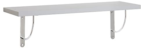 Eigentlich Wandregal mit grauen Regalwinkeln, Regalboden Breite 60, 80 o. 100cm wählbar, T25 x H2,5cm, Schweberegal versch. Farben Büroregal Hängeregal Bücherregal Regal (Regalboden 100cm, Lichtgrau)