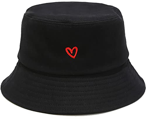 Malaxlx Unisex Liebe Fischerhut Bucket Hat Sonnenhut Sommerhut Strandhut Fischerhüte Draussenhut Faltbarer Anglerhut Freizeithut for Damen Herren
