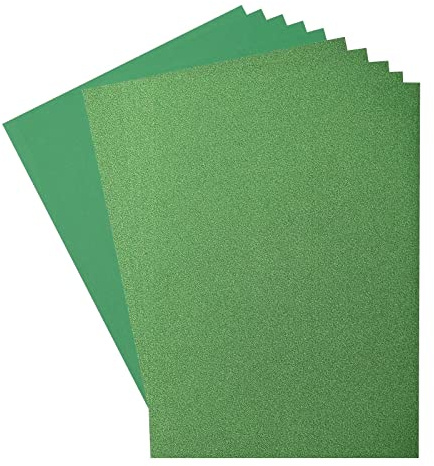 Vaessen Creative 800208-016 Florence Cardstock (216g/m²) & Glitzerpapier (250g/m²), Gün, DIN A4, 10 Stück, für Scrapbooking, Kartenherstellung, Stanzen und andere Papierbasteleien, Grün