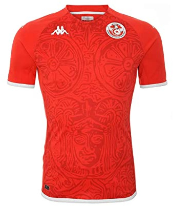 Kappa 2022-2023 Tunisia Home Football Soccer T-Shirt Trikot