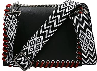 Schultergurt für Taschen Breit 3.8cm, Taschengurt Boho Verstellbar 80-141cm, Tragegurt Schulterriemen mit Karabiner für Schultertaschen Taschen Handtaschen (Schwarz)