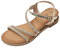 JOMIX Sandale avec Boucle Sandale Femme Sandale Réglable Sandales pour Femme d'été Confortables pour Maison Piscine Plage (Or, 40)