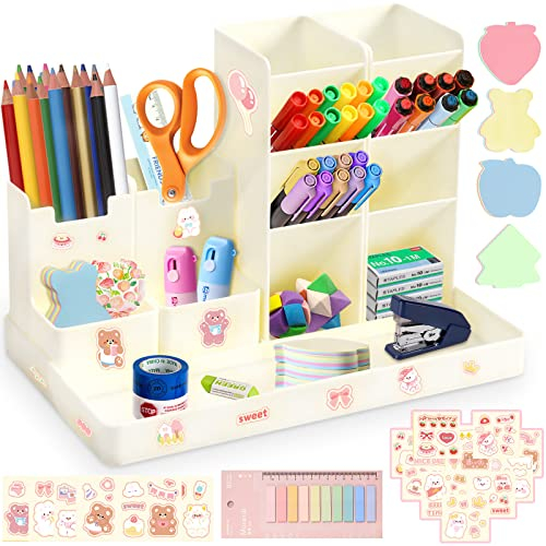 TAVADA Schreibtisch Organizer,Stiftehalter Schreibtisch 5 Stück Frei Kombinierbarer Stiftebox Kinder aus Plastik,Stifteköcher,Multifunktionaler Stifthalter/Stiftköcher für Stifte Büro Zuhause Schule