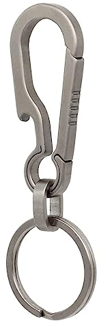Magwave Llavero de Titanio, Clip para Llavero Titanio EDC, Mosquetón de Liberación Rápida, Soporte de Llave Multiherramienta con Abridor de Botellas para Camping, Senderismo (B)