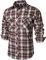 PARKLEES Herren Freizeithemden Regular Fit Button Down Check Kariert Flanellhemden mit Taschen PZLCL41 Rostrot L