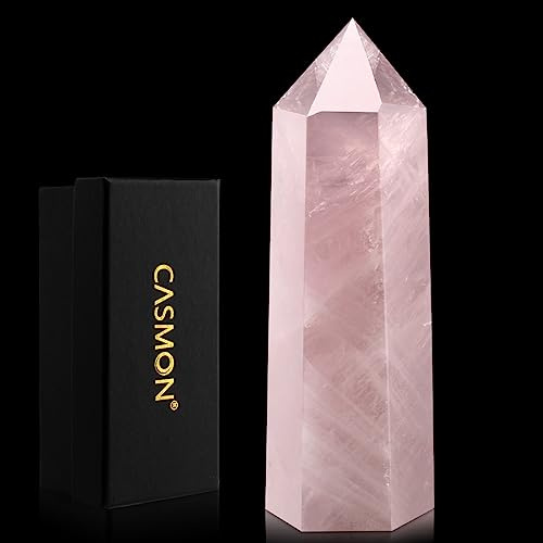 CASMON Healing Crystal Wands 3.9-4.3 Grid Hexagonal Point Large Crystal Gemstones Natural Healing Crystals Point Obelisk Polished Energy Meditation Chakra for Reiki Healing and Crystal Grid (1PC) | Large Natural Crystal Obelisk Tower for energy meditation, chakra balancing, ideal for for Reiki Healing and Crystal Grid