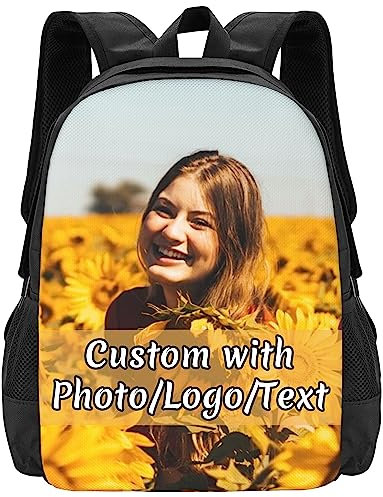 MEIERLE Personalised Laptop Backpack - Add Your Picture, Logo, or Text - Create Your Own Adventure with Personalised Rucksack Backpack