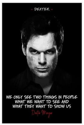 THEGIS Leinwand-Poster mit Dexter Morgan TV-Zitaten, Wandkunst, Dekor, Bild, Gemälde für Wohnzimmer, Schlafzimmer, Dekoration, ungerahmt, 30 x 45 cm