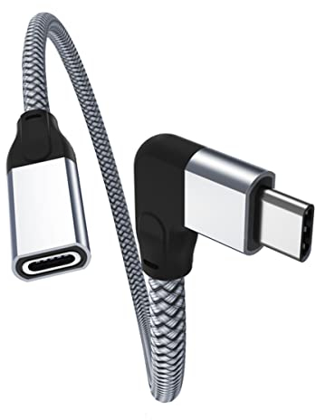 Itramax Cavo Tipo-C Corto ad Angolo Retto di Prolunga per iPhone 17 Air,0,2M Cavo di Prolunga USB-C 3.1 3.2 Gen2 10Gbps,Thunderbolt 3 Cord per iPhone 16 15 Plus,Sumsung Galaxy S25 S24 S23,iPad Pro 11