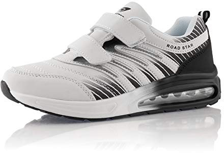 Fusskleidung® Damen Herren Laufschuhe Dämpfung Sportschuhe leichte Turnschuhe Weiss Schwarz EU 42