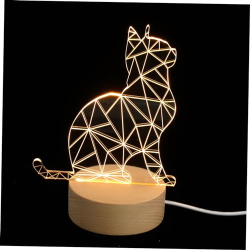 Artibetter Led-nachtlicht Katzen-nachtlicht Katzenlampe Nachtlicht Entzückende Katzenlampe Kinder Nachtlicht Katzennachtlampe Mit Fernbedienung Geschenk Haushalt 3d Holz