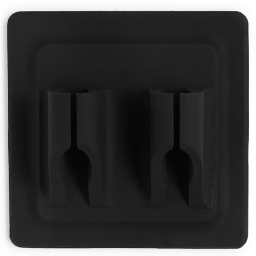 Silicone Toothbrush Holder/Ideal for Bamboo Toothbrushes/self adhesive/holds 2 items/Black or White/Razor holder/Wall mount Toothbrush head holder/bathroom/Cardboard packaging (Black)