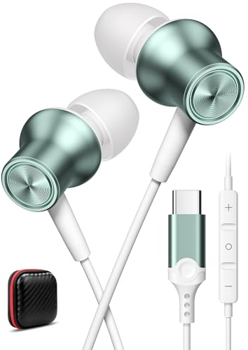 USB C Kopfhörer für Pixel 8 8a 9a 9 Pro Google 7a 5G,Magnetisch In Ear Typ C Ohrstöpsel mit Mikrofon Kabel,Kopfhörer USB C Anschluss Headset für Samsung Galaxy A34 A54 A55 iPhone 16 15 Mi Poco X7 Pro