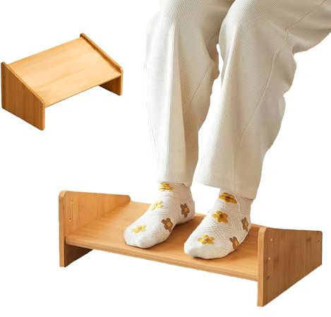 Repose-Pieds, Repose Pied Bureau en Bois, Repose-Pieds Ergonomique pour Dessous avec 3 Positions Hauteur, Repose-Pieds Sous le Bureau, pour la Maison le Bureau et les Voyages