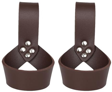 Nereds 2Pcs Leather Axe Holster Viking Weapons Holder Strap Axe Head Cover Axe Protector Case for Hammers Axes
