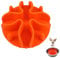 One Piece Silicone Slow Feeder Dog Bowl Insert Stong Suction Cups Silicone Pet Slow Feeder Spiral Insert for Most Dog Bowl Dog Dish (Orange, 100 * 100 * 35MM)
