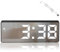 RISVOWO LCD Digitaler Wecker, LED Spiegel Digitaluhr, Reisewecker mit Temperatur Schlummerfunktion, 12/24H Anzeige, Digitaluhr für Haus, Schlafzimmer, Weiß