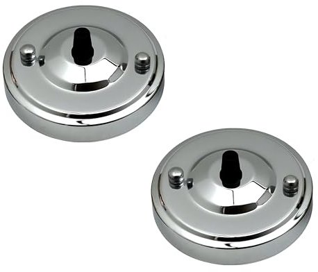 2 Pack Chrome Ceiling Rose 108mm Metal Cover Plate Pendant Light Fitting | Canopy Kit with Accessories | for Chandeliers Pendant Lights Wall Lamps Hanging Lights Home Interior Wiring Support Easy Fit