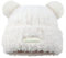 Niedliche Bärenohr-Mütze für Damen, Strickmütze, flauschiger warmer Eimer, Bärenmütze, Erwachsene, Winter-Kunstfell, Tier-Strickmütze, weiß, Einheitsgröße