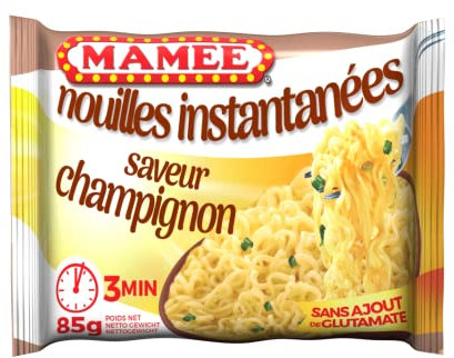 Mamee Nouilles instantanées, saveur champignon - Le sachet de 85g (Lot de 10)