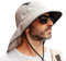 TOP-EX M/L/XL/XXL Unisex Mens Sun Hat with Neck Flap Sunglass Lock UPF 50 Wide Brim Outdoor Fishing Hats Hiking Safari Hat Waterproof & Packable Light Grey M/L