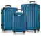 MERISH Reisekoffer Koffer Kofferset Trolleys Zwillingsrollen 3tlg. Hartschale in 9 Farben (Petrol, Set)