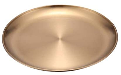 Cabilock 1Pieza Plato Inoxidable Dorado de Plato de Servir para Comida y Postres para Eventos Fiestas y Restaurantes