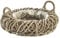 Kobolo Pflanzschale Rattan Kubu Grey, Ø 50cm, Korb in Kranzform mit Folie ausgekleidet, runder Pflanzkorb im Landhausstil für den Innen- und geschützten Außenbereich