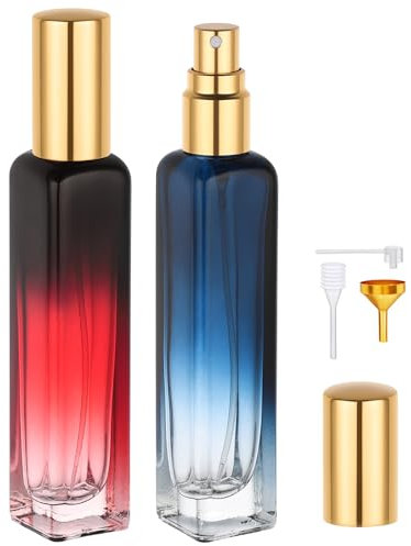 Segbeauty Flacon Parfum Voyage, 2 Pièces 15ml Bouteille Spray Vide en Verre, Echantillon Parfum Vide, Rechargeable et Portable, pour Voyage, la Fête, Cadeaux