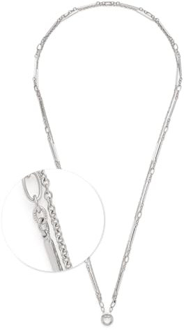 JEWELS BY LEONARDO Halskette Clip & Mix Grace • lange Glieder-Kette aus silberfarbenem Edelstahl • doppelreihige Kette • 80-81,3 cm Länge • Schmuck Geschenk für Frauen • 024932