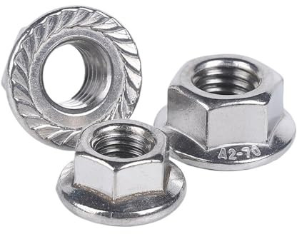 DIN6923 1/4 5/16 3/8 1/2 6# 8# 10# UNC 304 Edelstahl A2-70 Sechskantflanschmuttern Slip Serrated Spinlock Hex Metall-Kontermutter(1-2 - 20 UNF (2pcs))