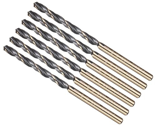 METALLIXITY 4341 HSS Spiralbohrer, Gerader Schaft (3mm) 6Stk, Gerader Schaft, 118° Schwarz-Gold-Finish für Kupfer Aluminium Holz Kunststoff Mittelhartmetall