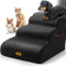 Gimars Hundetreppe mit 30D Hochdichtem Schaum & Extra-Breiten Stabilen 3 Stufen 40 cm hoch, Abnehmbarem Waschbarer Bezug, Rutschfestem Boden, Tragbare Rampe für Kleine Hunde zu Sofa, Bett, Auto