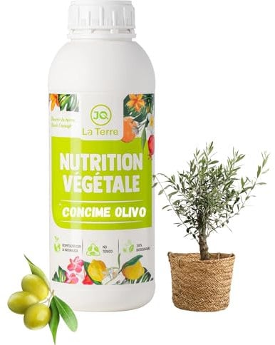 JQ LA TERRE CONCIME OLIVO 1 LITRO con nutrienti essenziali concime fogliare per olivo concime ecologico per olivo Crescita e miglioramento della fruttificazione, quantità e qualità dell'Olivo