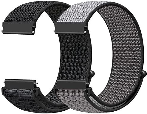 Runostrich Nylon Armband 18mm 19mm 20mm 22mm 24mm Sport Loop Schnellverschluss Uhrenarmband Aatmungsaktive Verstellbarer Ersatzarmband für Damen Herren