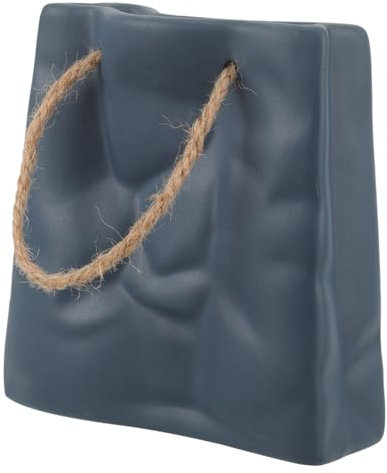 GARVALON Jarrón De Cerámica Forma De Bolso Decoración Moderna para Arreglos Elegante