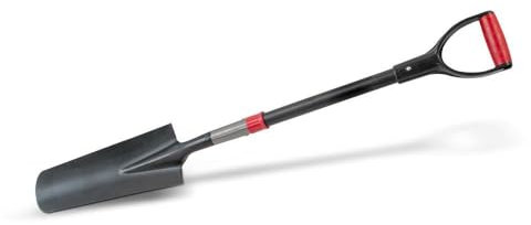 blizz-z Drainagespaten mit Fiberglasstiel und D-Griff | Entwässerungsspaten aus gehärteten Stahl zum Ausheben von Gräben und Drainagen | Made in Germany