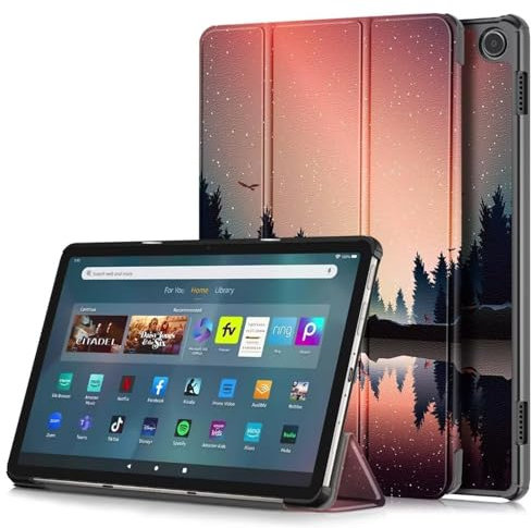 ODQQDO Funda para funda de 11 pulgadas 2023 de piel sintética a prueba de golpes con apagado y encendido automático, incompatible con iPad Samsung HTC LG de 10 pulgadas (anochecer)