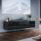 ELEGANT Floating TV Stand Cabinet Unit with Pull-Down Door, High Gloss Black TV Cabinet with Large Storage Shelves, Modern Wall Mounted TV Cabinets for Living Room, Bedroom 1400x400x300mm