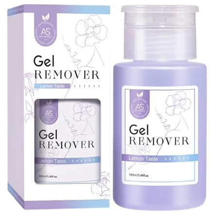 Gel Polish Remover Acetone - 160ml Nail Polish Remover Cleaner - Nail Varnish Remover For Manicures And Pedicures - Quickly Effective Acetone Gel Polish remover - Soak Off gel Nail Polish Remover